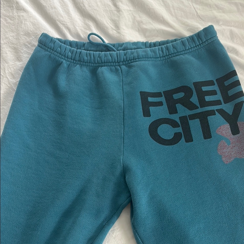 Freecity Blue Joggers Vibrant Cotton Sweatpants